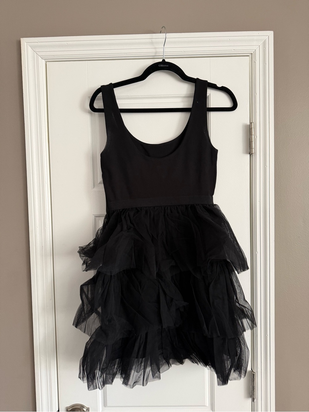 SJP by Sarah Jessica Parker Black Ruffled Tulle Mini Dress